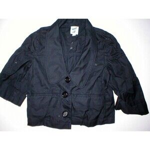 New Kimchi Blue Black Jacket 3/4 Sleeves Womens Crop Cotton Anthropologie S